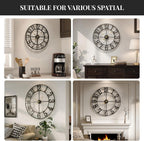 Battery-Operated Modern Black Wall Clock — 30" - View 8