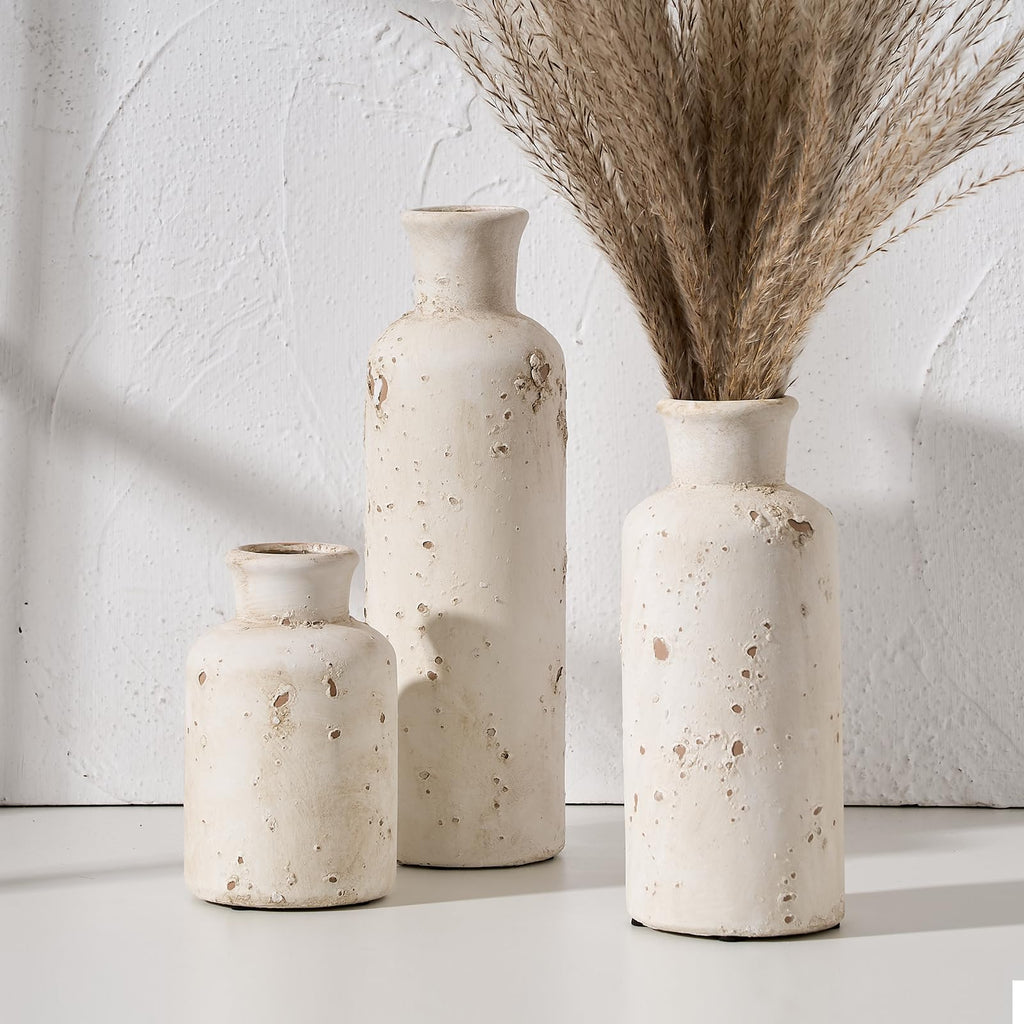 Farmhouse Brown Decorative Vase — Set of 3