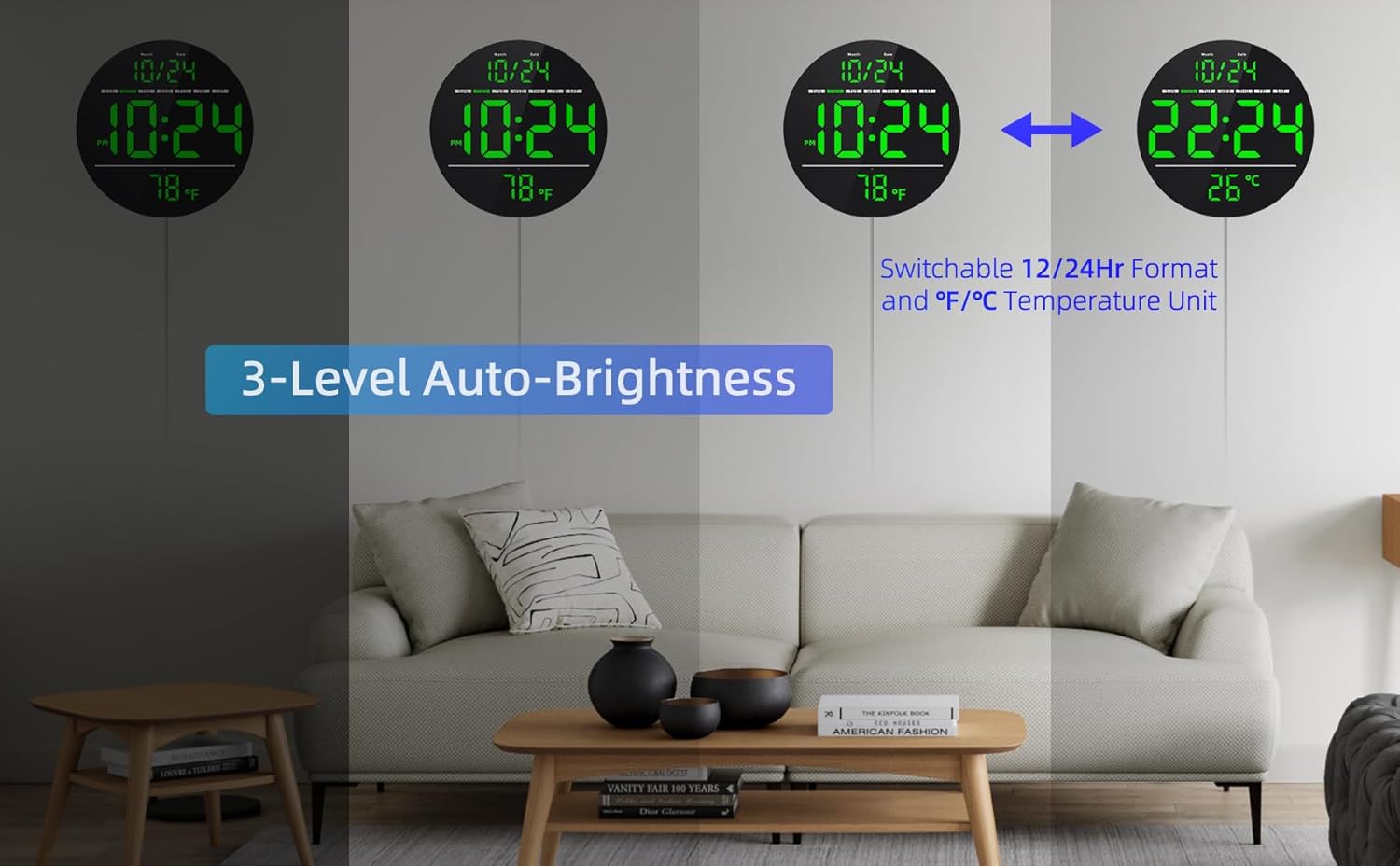 Farmhouse Blue Wall Clock - View 5