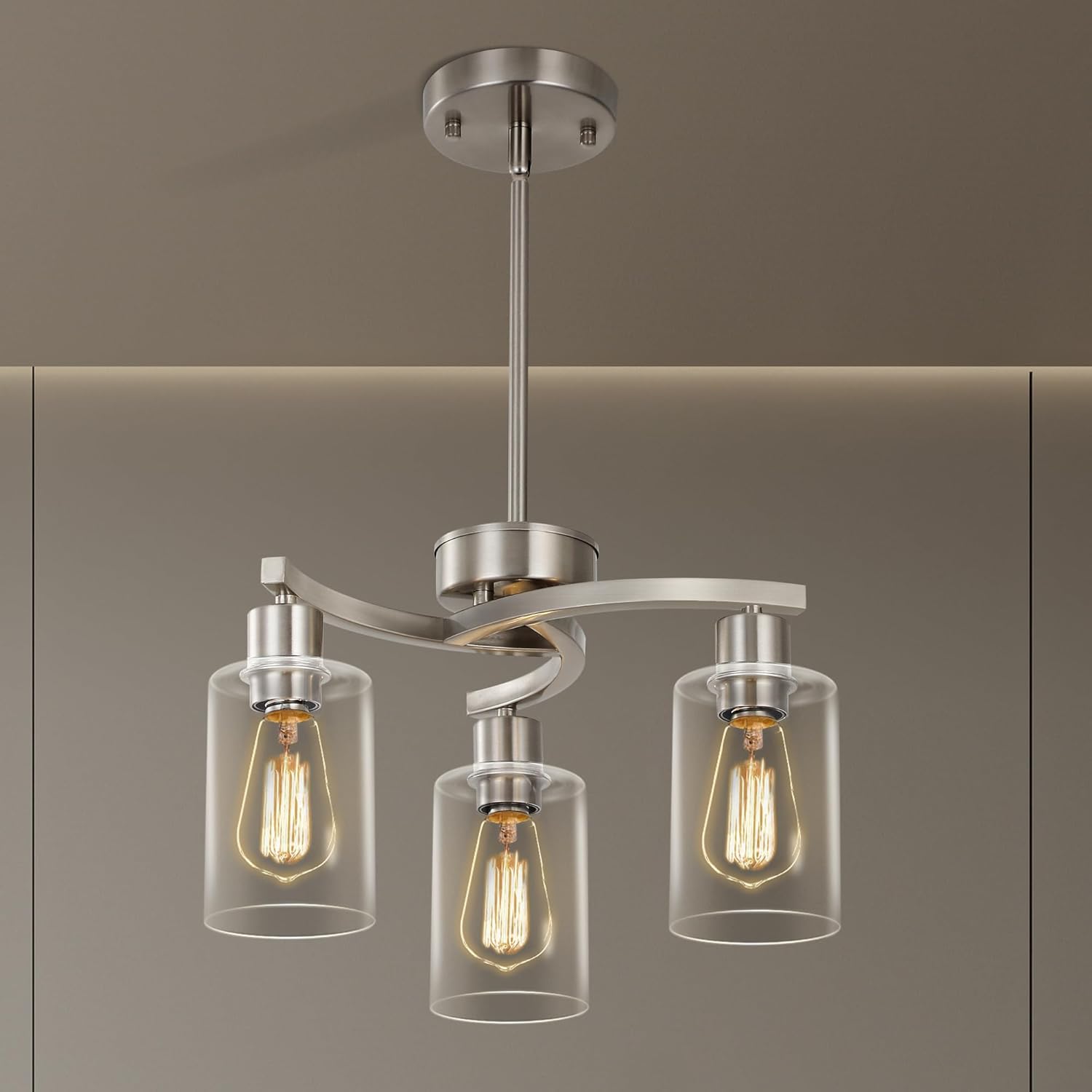 Farmhouse Black Chandelier — 9-Light — 16.5in/3-Light