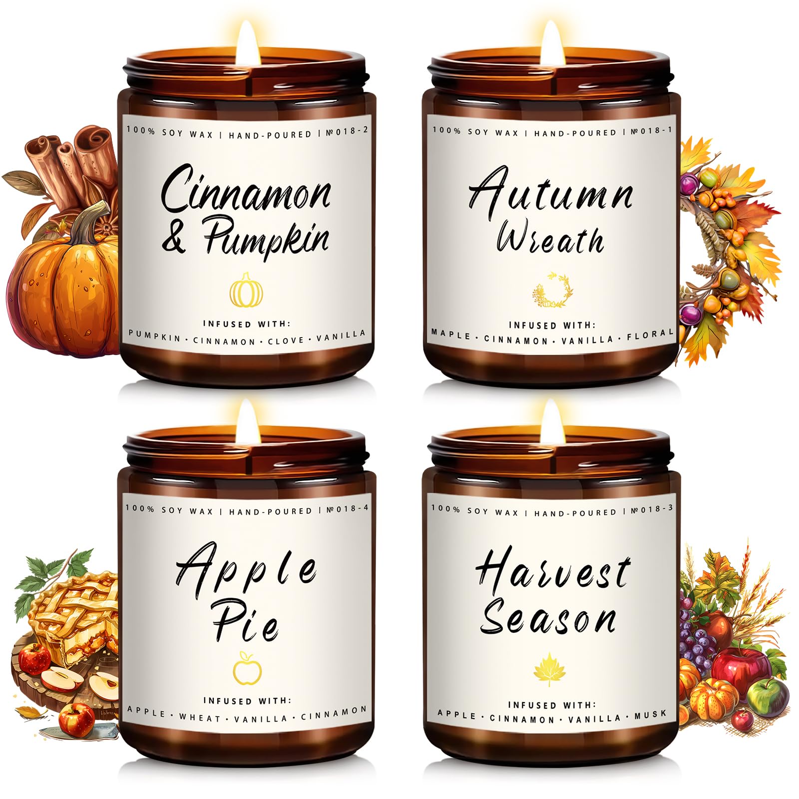 Soy Wax Scented Candle — Set of 4