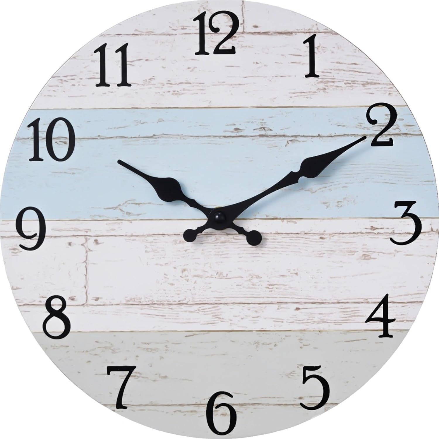 Battery Operated Farmhouse Blue Wall Clock — 14" — Azure Blue