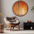 Round Boho Brown Mirror — 24" - View 5