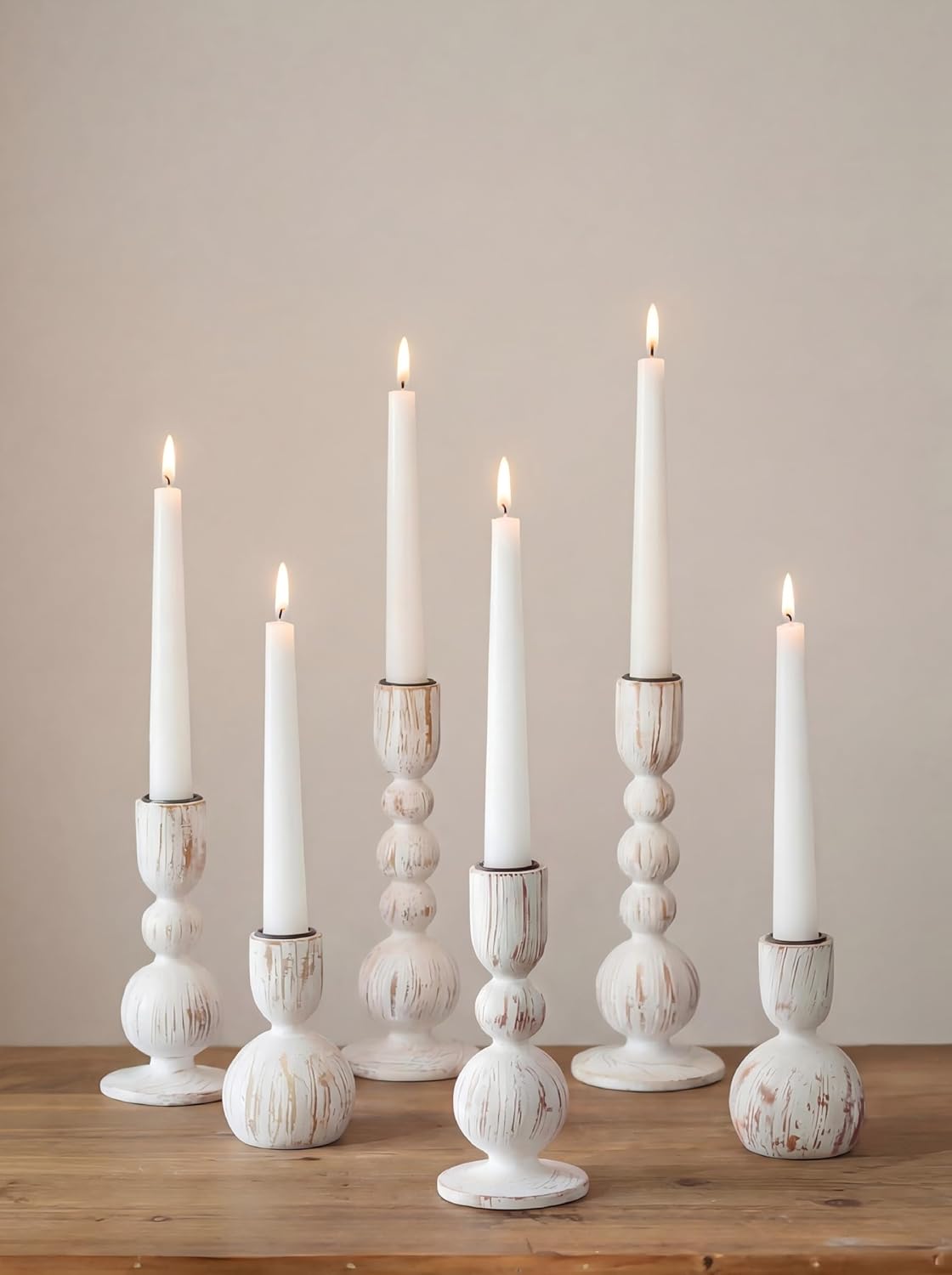 Boho Brown Candle — Set of 3 — Rustic Whitewash