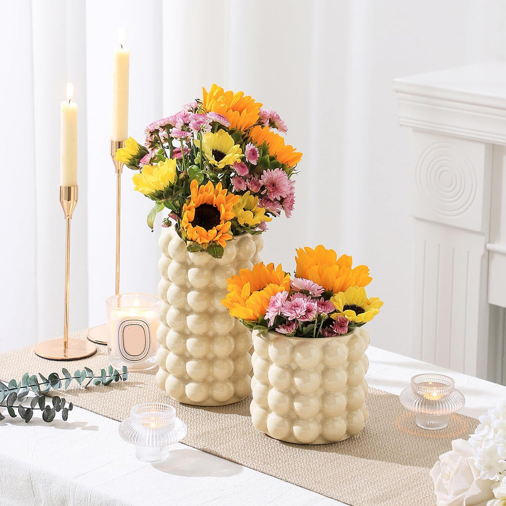 Boho Beige Flower Vase — Set of 2 - View 5
