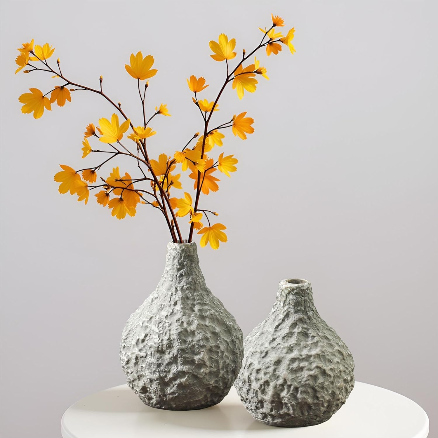 Round Farmhouse Blue Vase Set — Set of 3 — 109-1