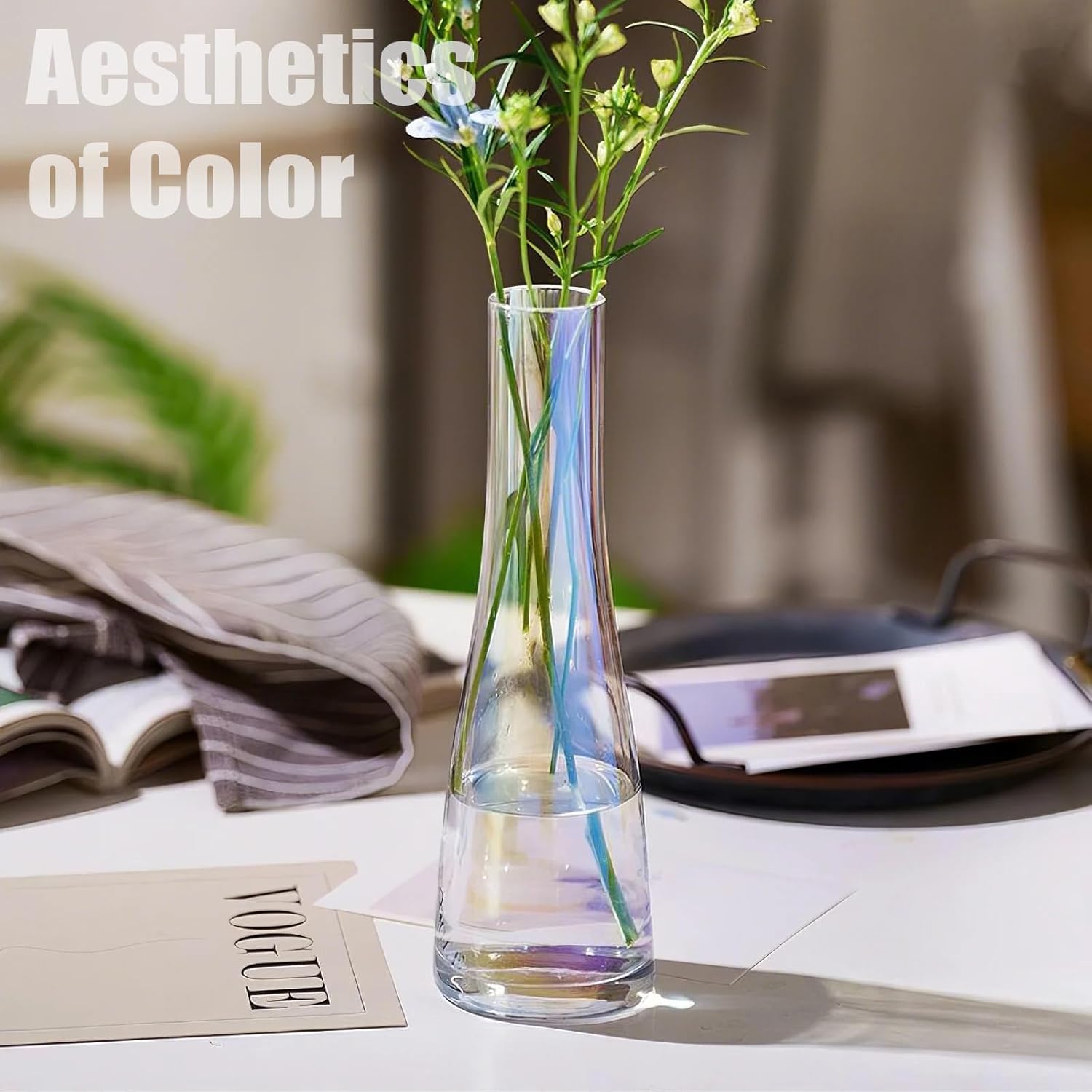 Glass Flower Vase — 8.3" - View 3