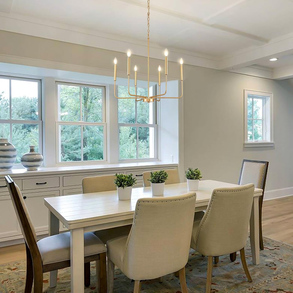 Farmhouse Black Chandelier — 6-Light - View 2