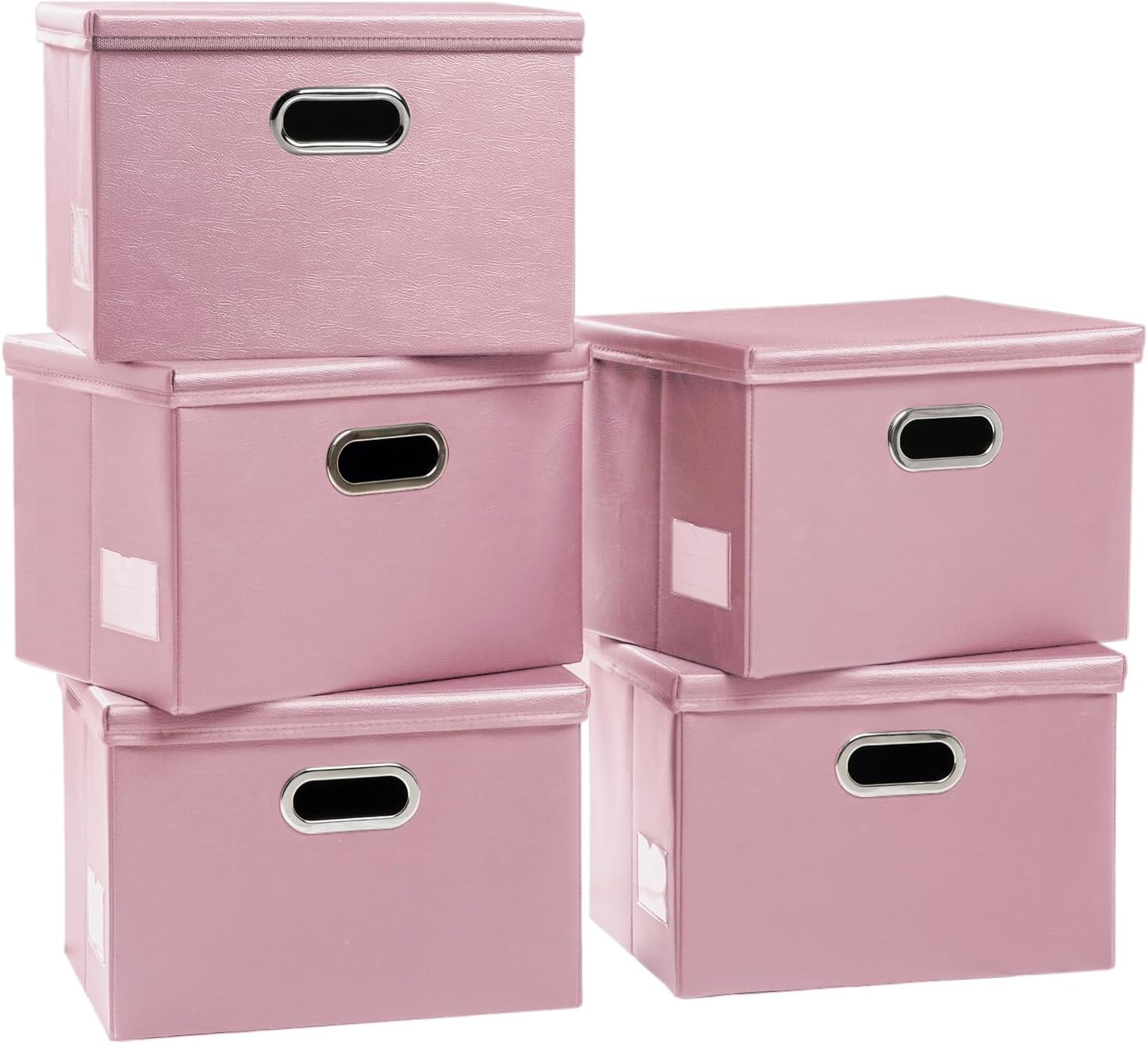 Black Storage Bin — 7x11 — Pink