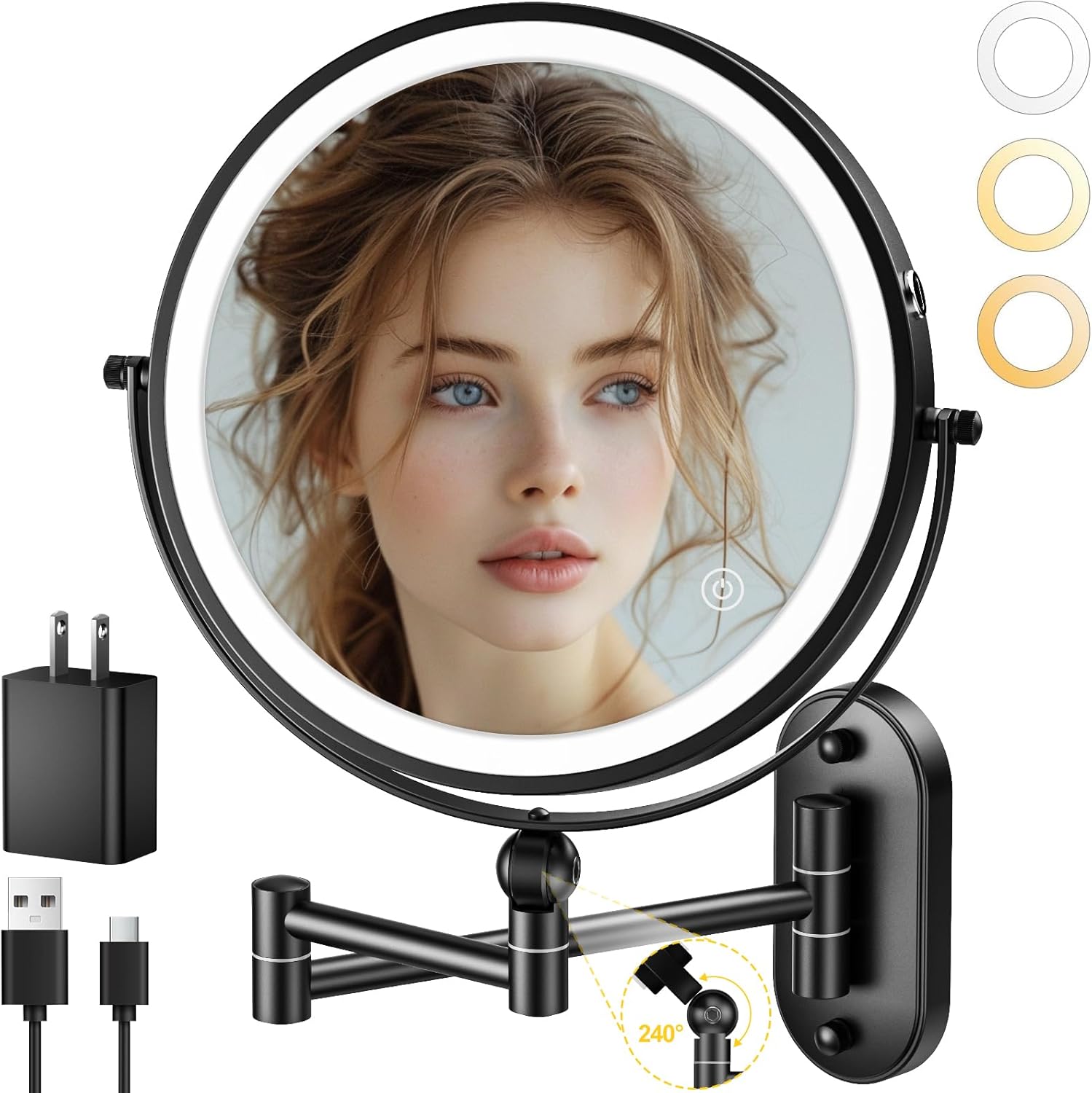 Rechargeable Black Mirror — 9" — Black