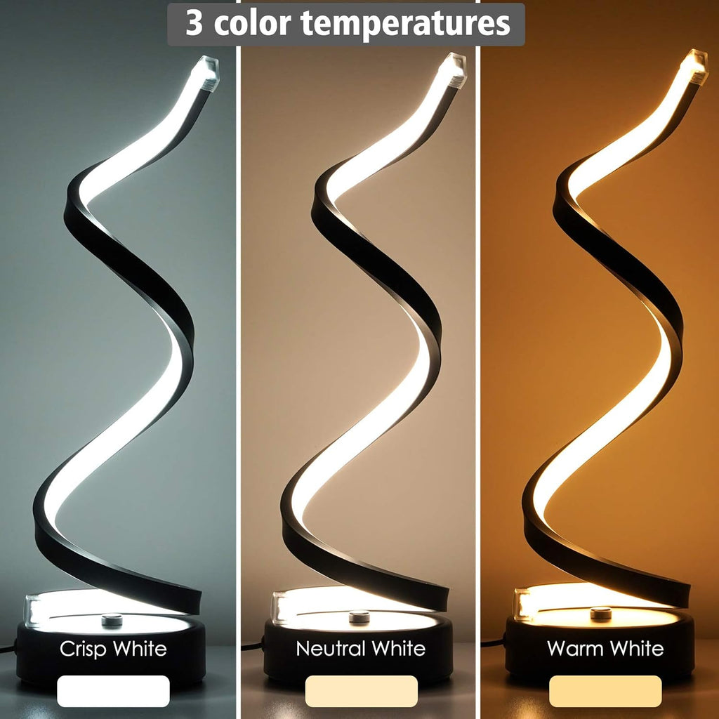 Dimmable Modern Black Bedside Lamp — 8" - View 6