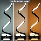 Dimmable Modern Black Bedside Lamp — 8" - View 6