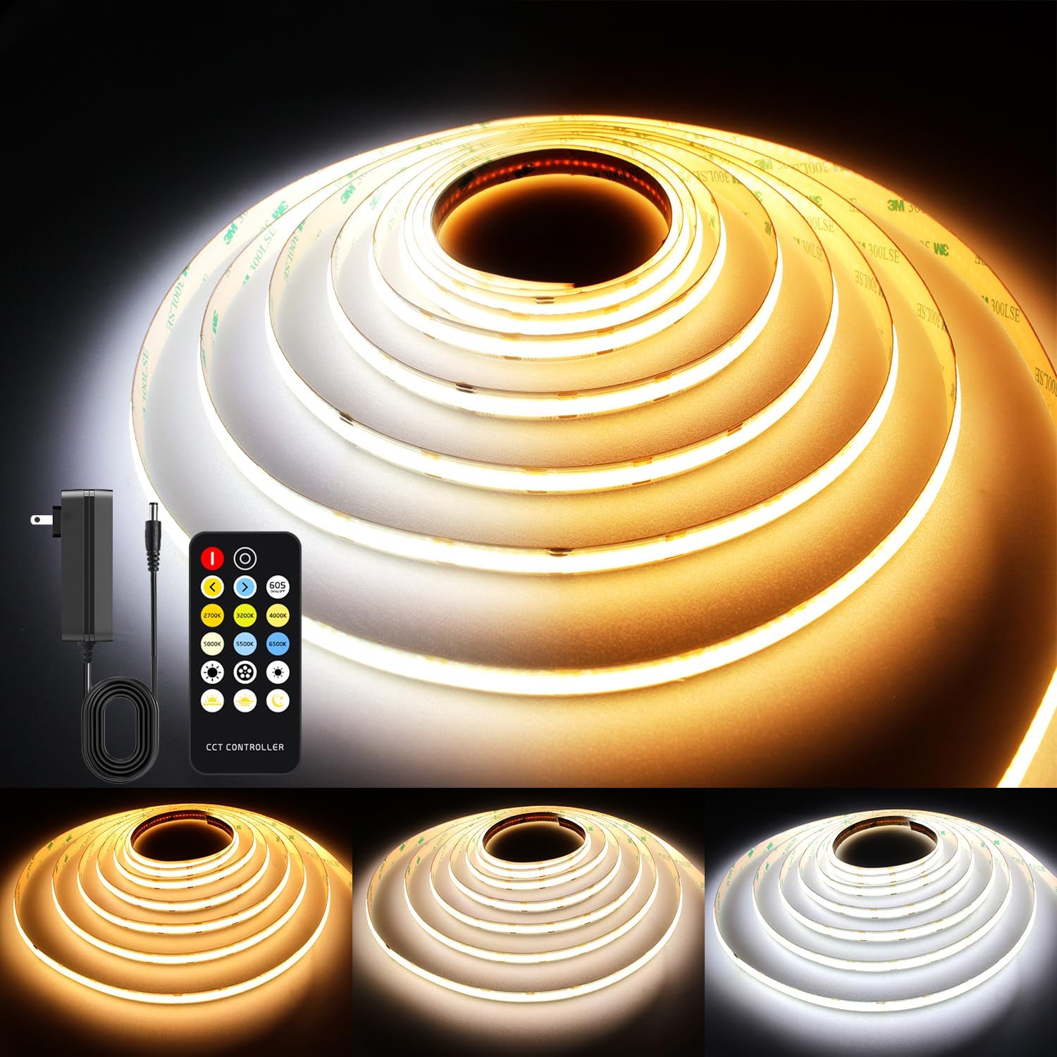 Dimmable Metal LED Strip Lights — 2700K-6500K/24.6ft
