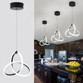 Adjustable Modern Black Pendant Light — Black Flower 6000K