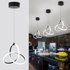 Adjustable Modern Black Pendant Light — Black Flower 6000K