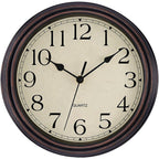 Battery Operated Mid-Century Black Wall Clock — 12"