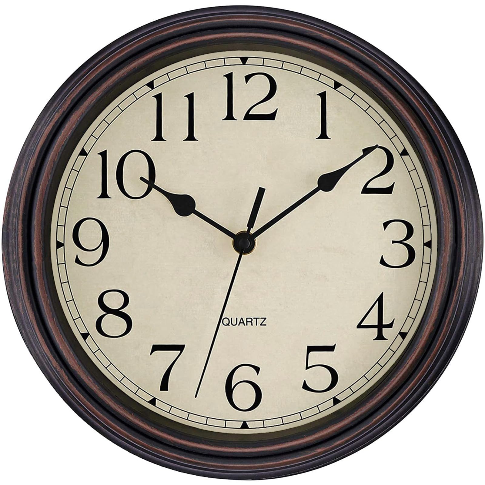 Battery Operated Mid-Century Black Wall Clock — 12"