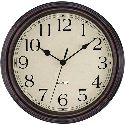 Battery Operated Mid-Century Black Wall Clock — 12"