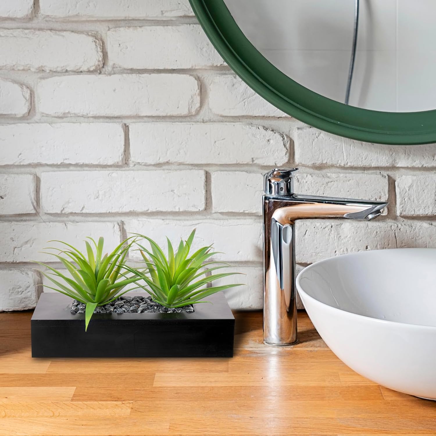 Rectangular Black Faux Plant — 10" - View 3