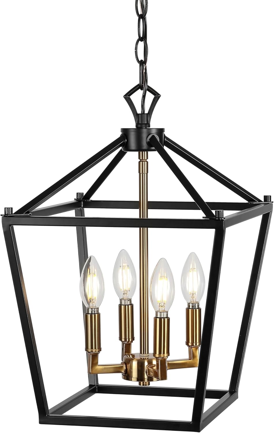 Antique Farmhouse Gold LED Bulb — 4-Light — 12"