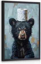 Framed Modern Black Wall Decor — 10" — Bear