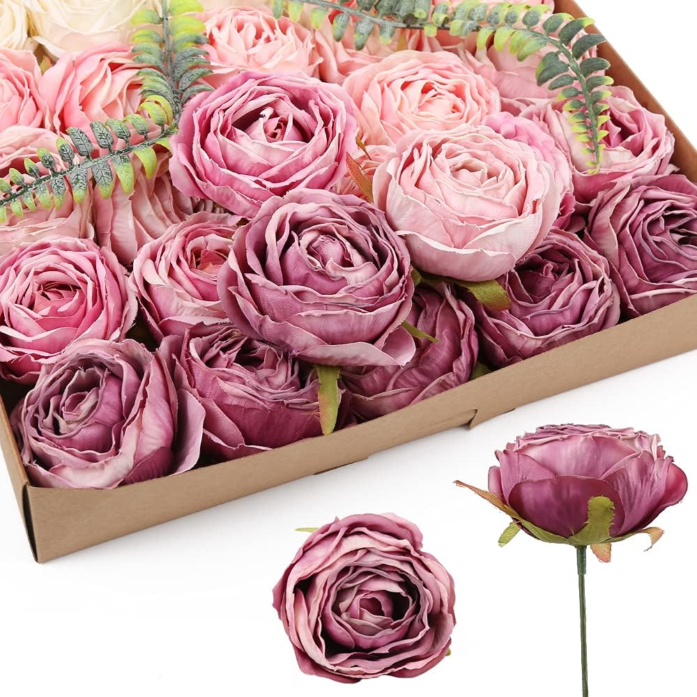 Vintage Brown Artificial Flowers — Shades of Mauve