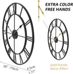 Modern Black Wall Clock — 30" - View 2