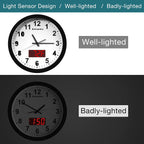 Adjustable Black Wall Clock — 12" - View 5