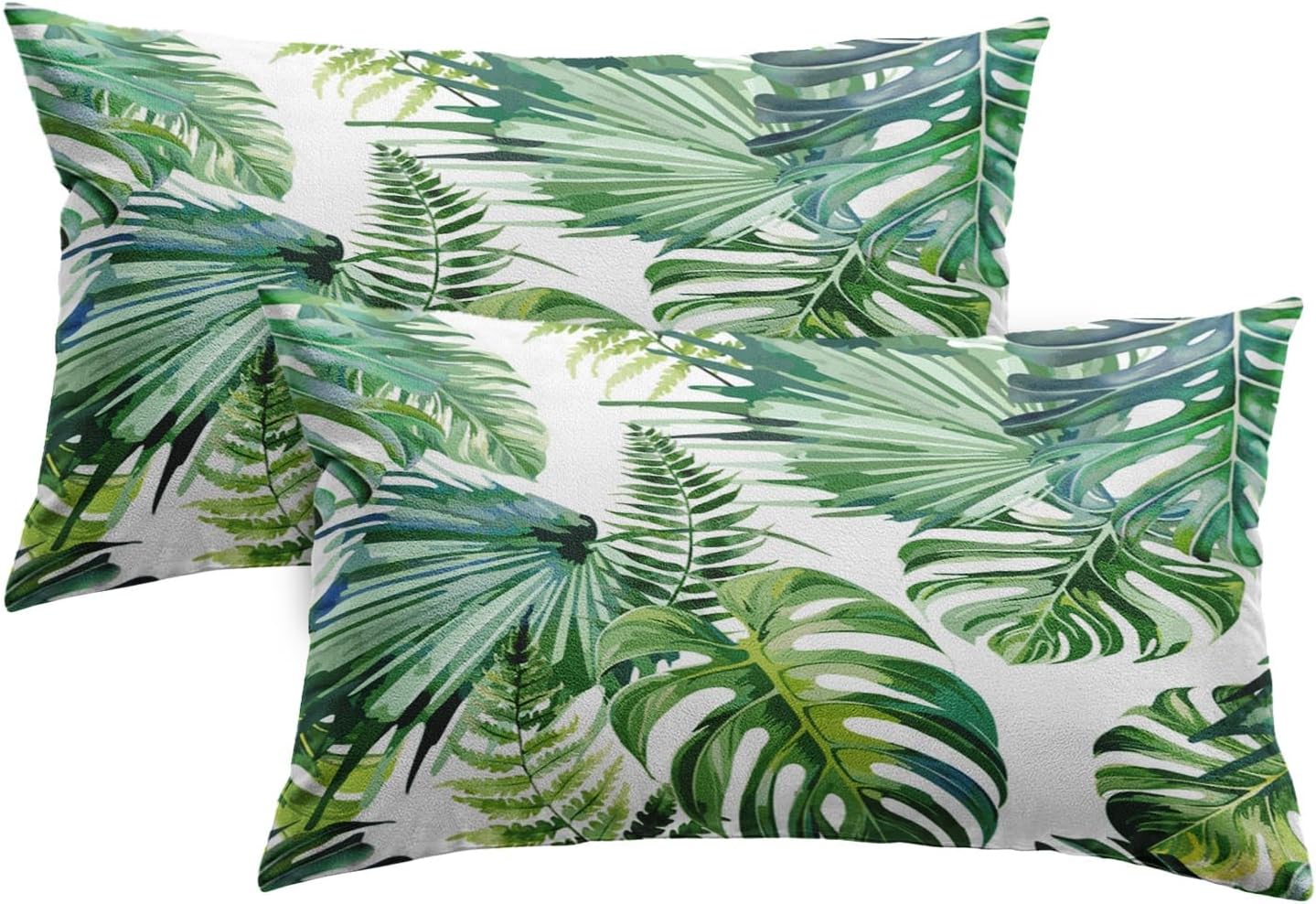 Boho Green Throw Pillow Cover — 18" — 20" x 12" (Pack of 2)