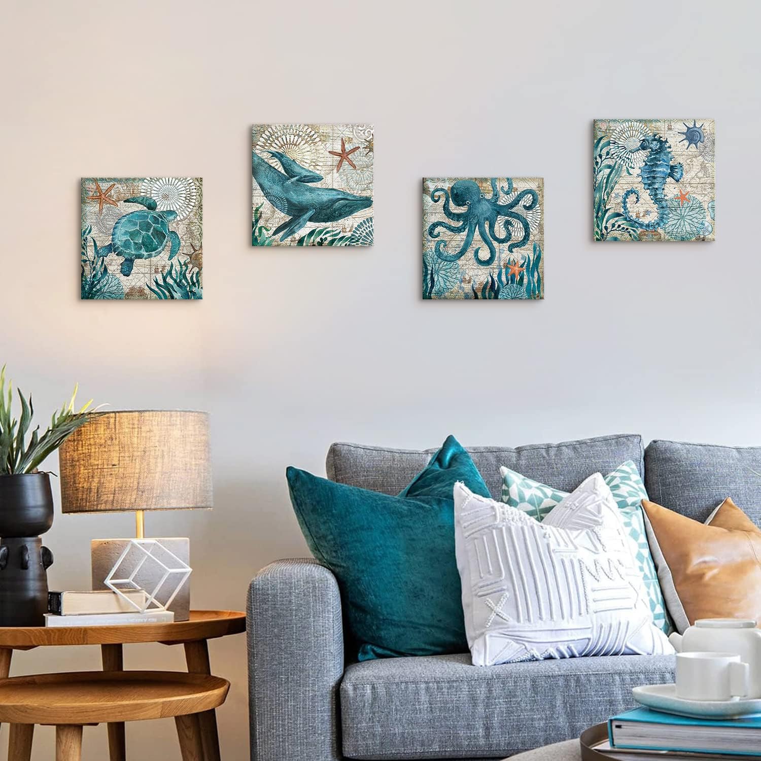 Vintage Modern Blue Wall Art — 12x12 - View 4