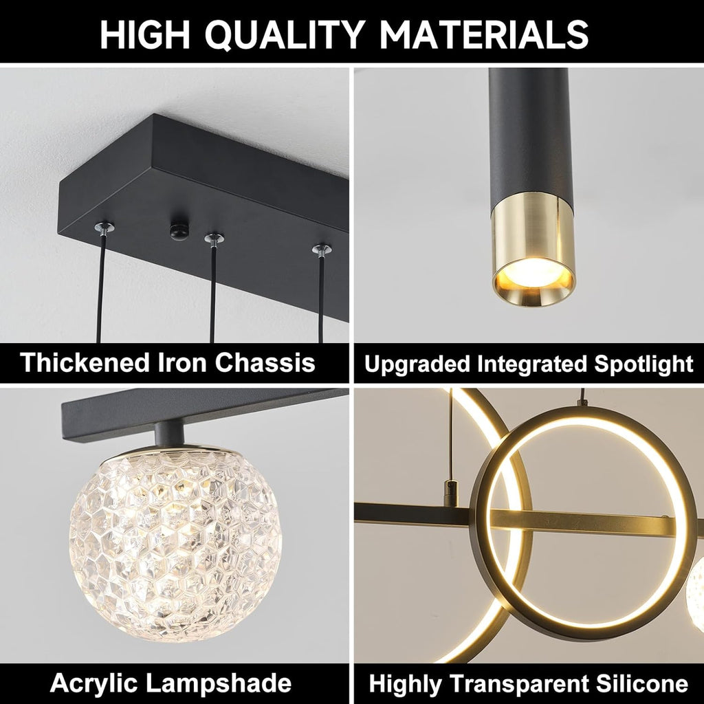 Dimmable Luxe Black Chandelier - View 4