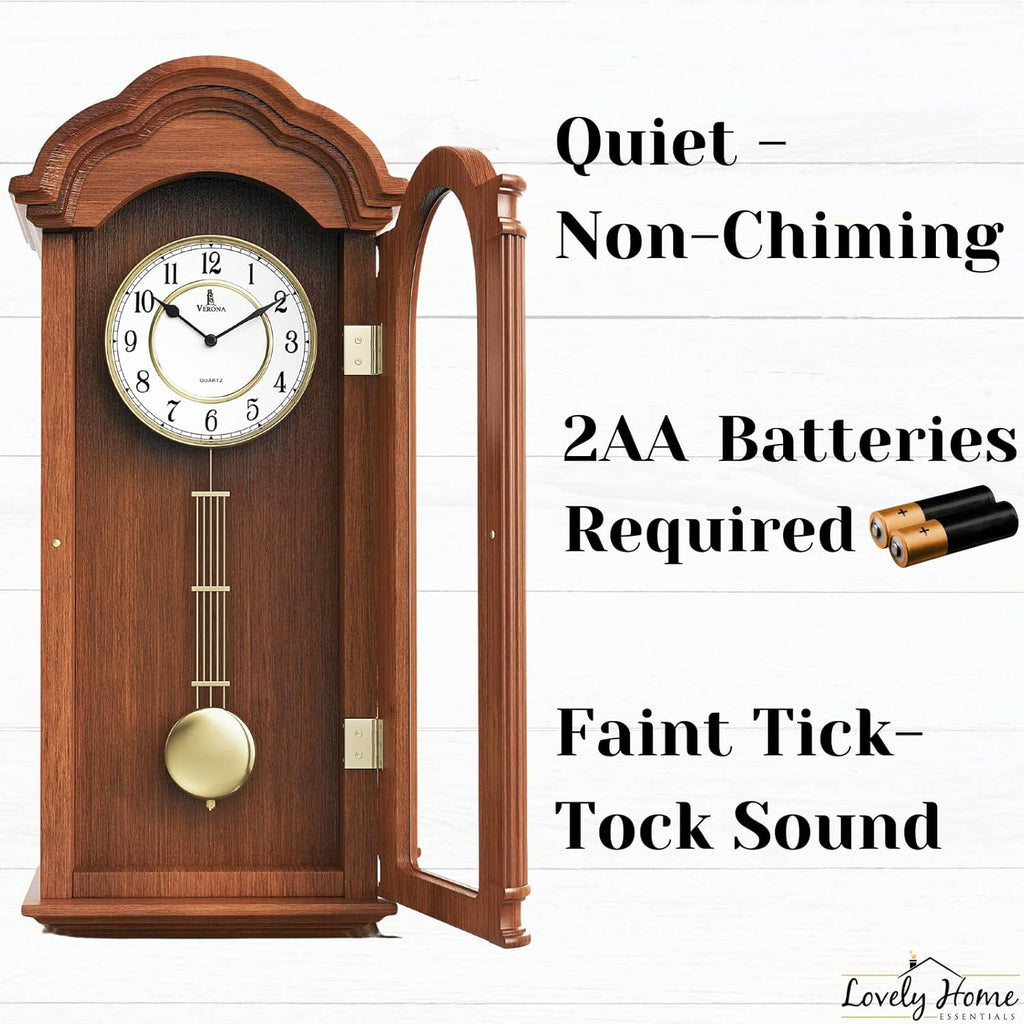 Battery Operated Wood Wall Clock — 26" - View 5