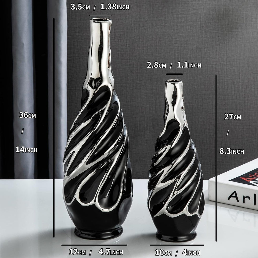 Boho Black Vase Set — Set of 2 - View 2
