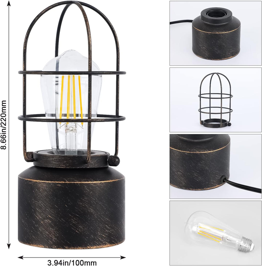 Dimmable Farmhouse Metal Bedside Lamp - View 4