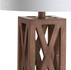 Linen Farmhouse Black Desk Lamp — 21.5" - View 6