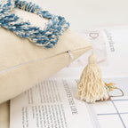 Tufted Boho Blue Throw Pillow Cover — 18" - View 5