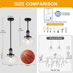 Modern Black Pendant Light — 10" - View 5