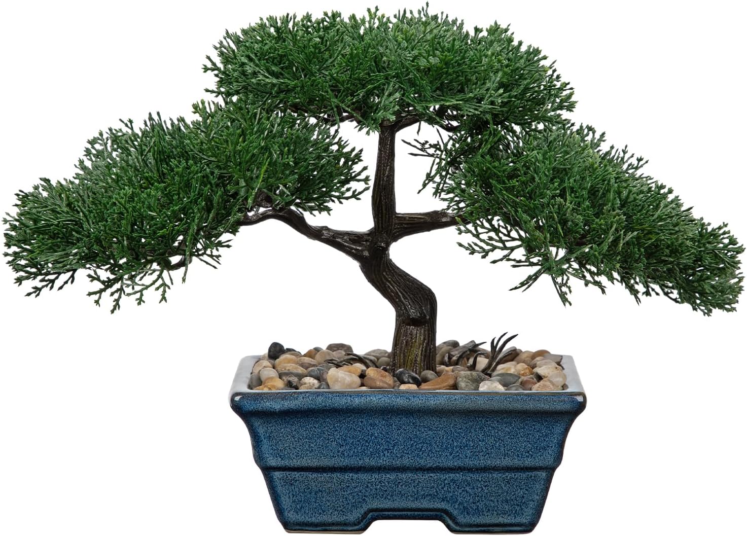 Farmhouse Ceramic Faux Plant — 6" — 6" Blue Glazed