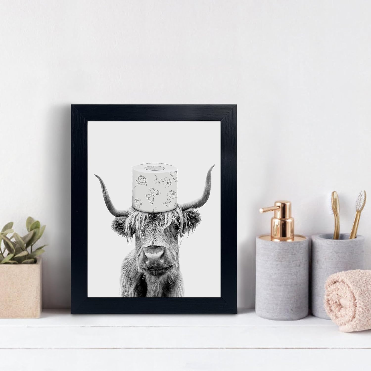 Framed Farmhouse Fabric Wall Decor — 8" - View 5