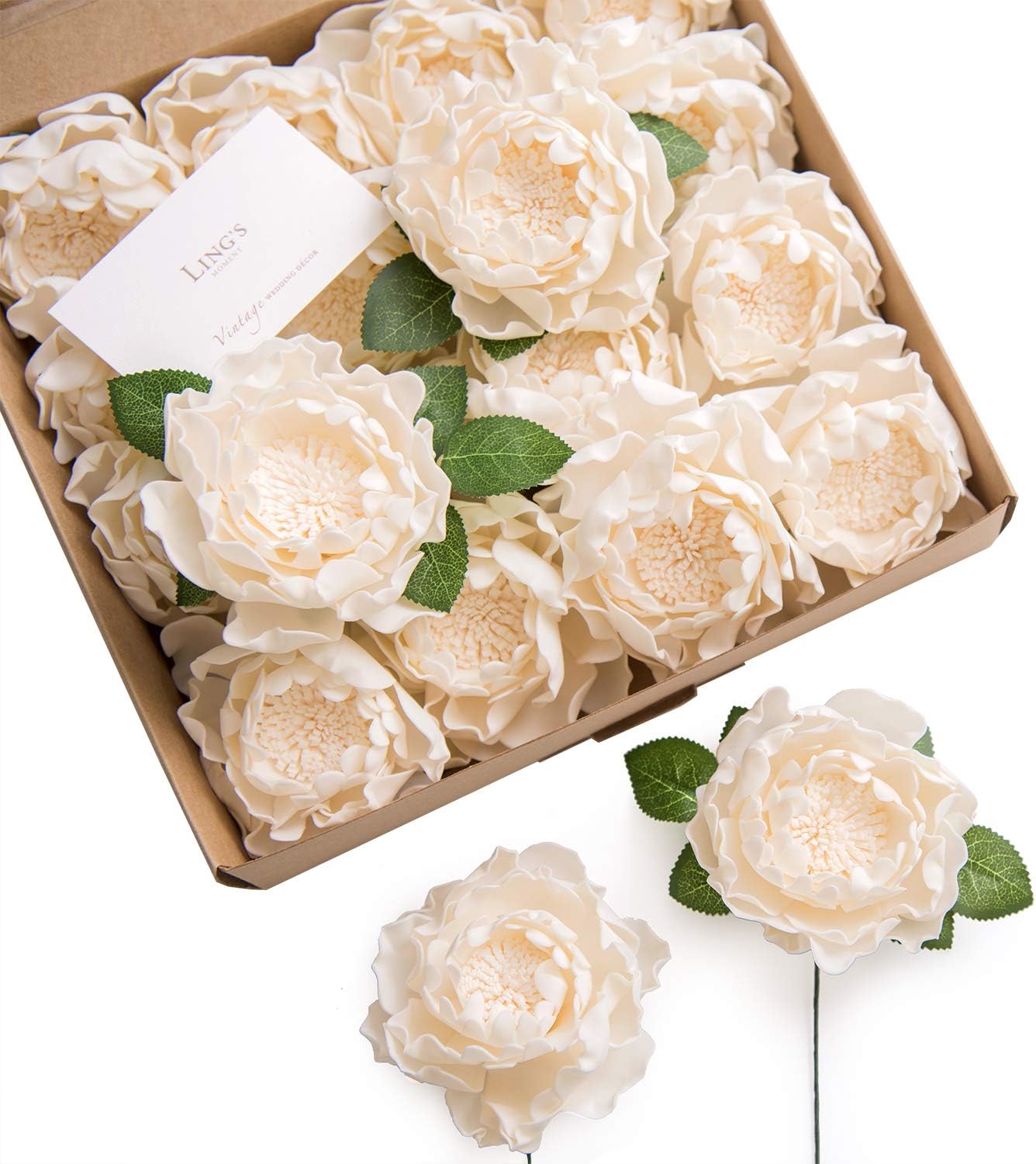 Beige Artificial Flowers — Wht-cream