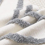 Tufted Boho Grey Throw Pillow Cover — 20" - View 4
