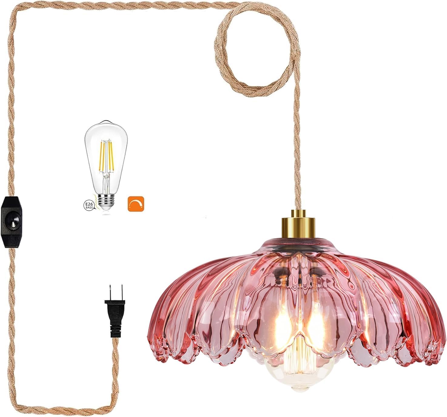 Dimmable Boho Glass Chandelier — Pendant Light-13