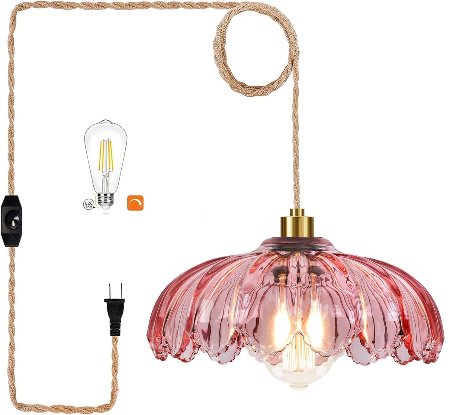 Dimmable Boho Glass Chandelier