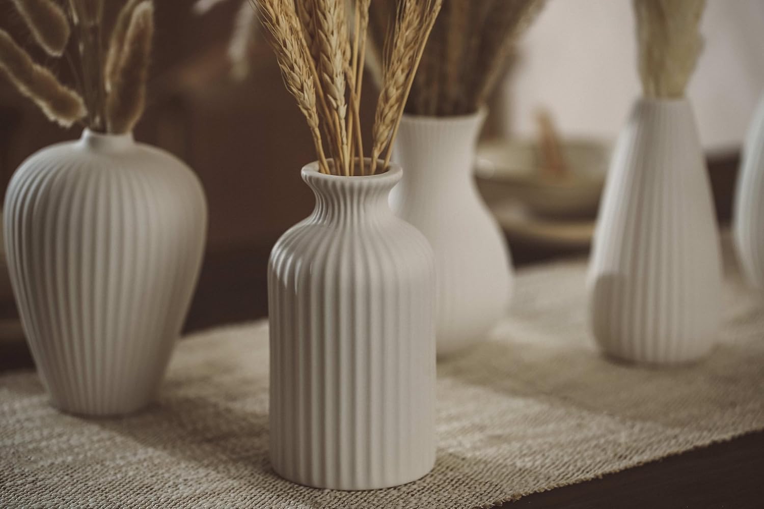 Vintage Boho Ceramic Flower Vase — 6" - View 3