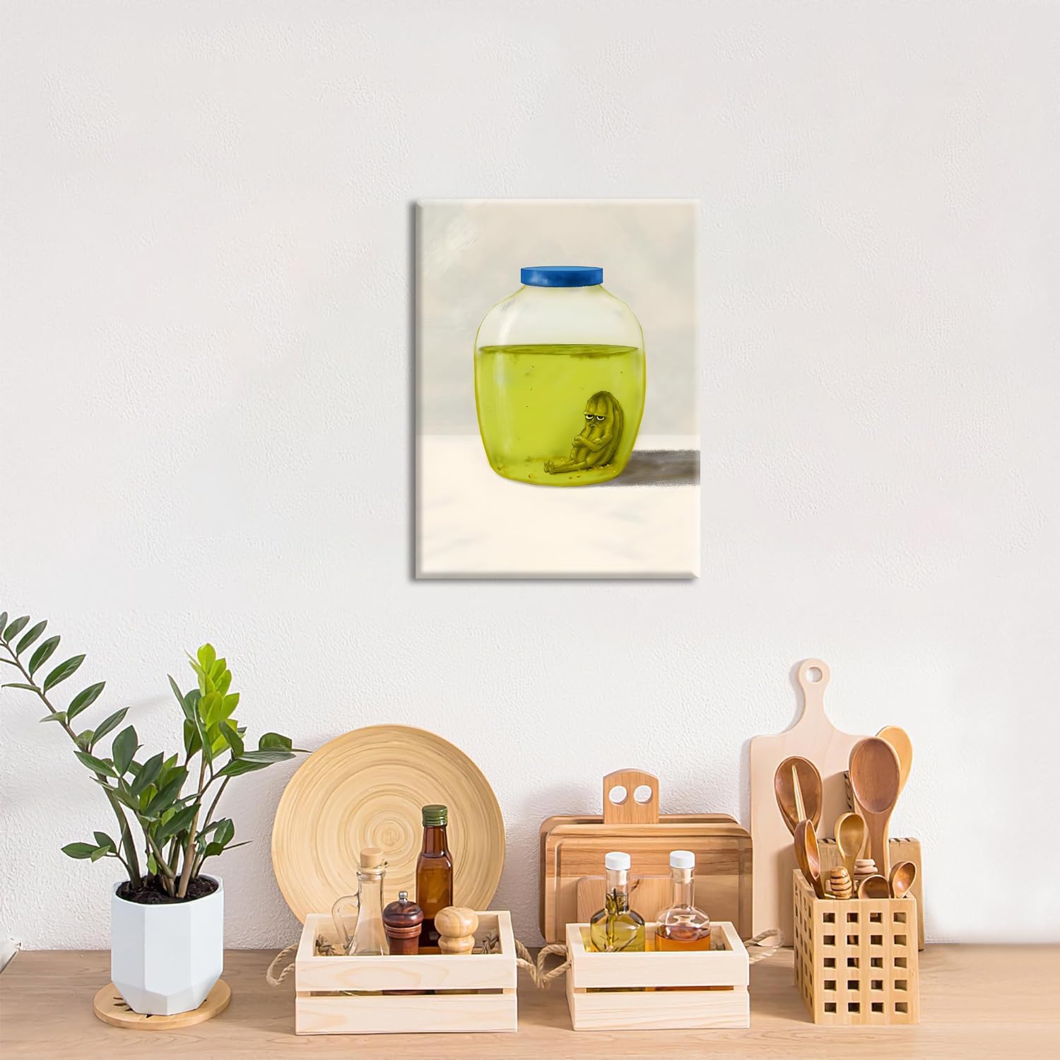Framed Green Canvas Wall Art — 16" - View 7