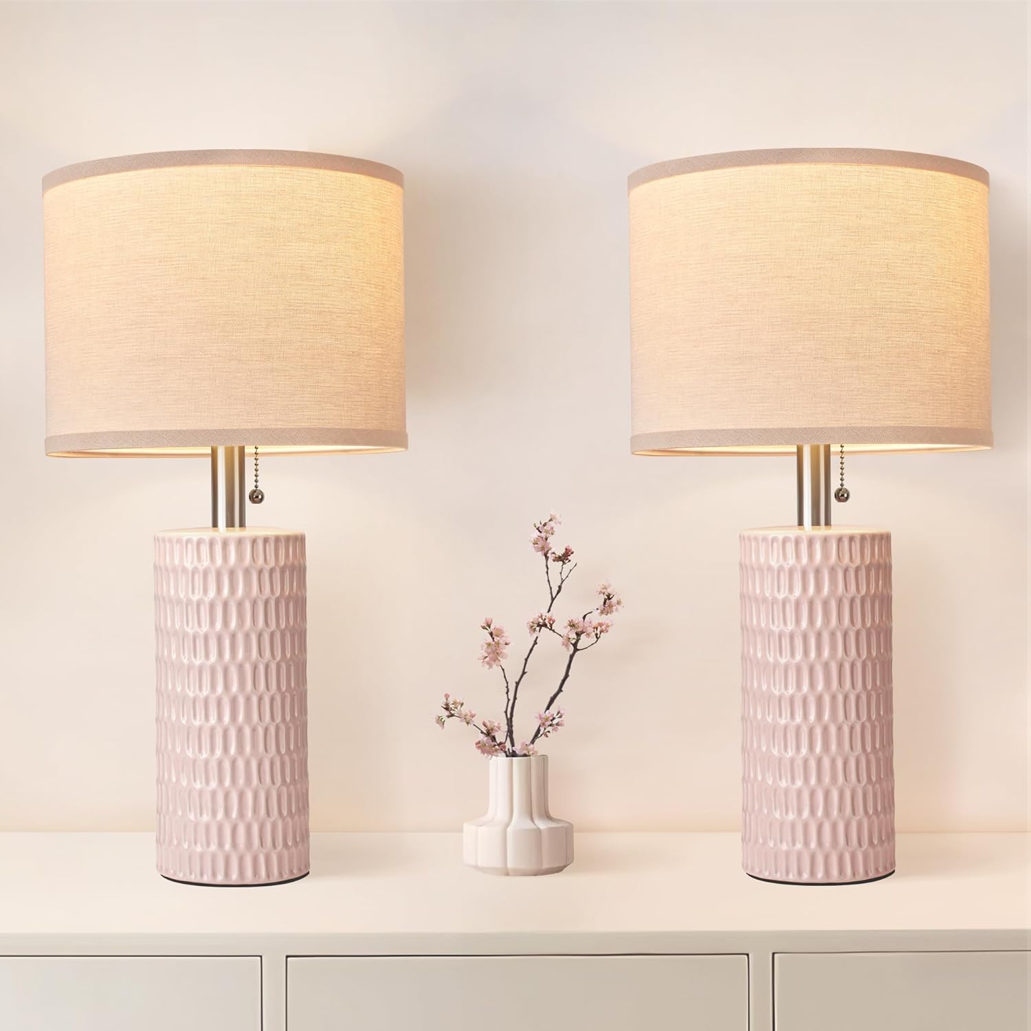 Modern Blue Table Lamp — 20" — Pink-1