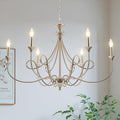 Farmhouse Black Chandelier — Brushed Nickel