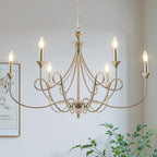 Farmhouse Black Chandelier — Brushed Nickel
