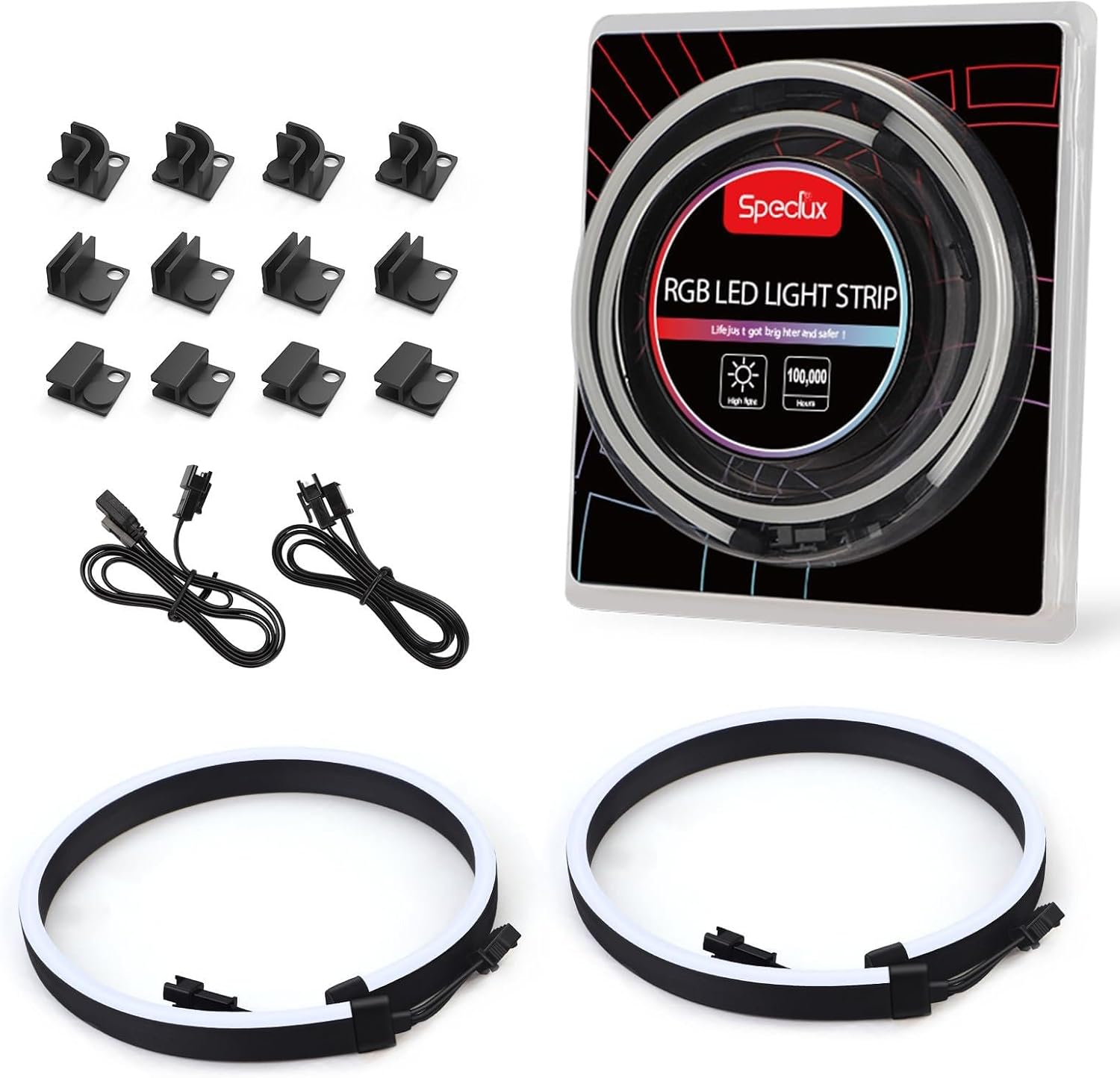 RGB Metal LED Strip Light — 12V 4 Pin Neon ARGB 2 Strips