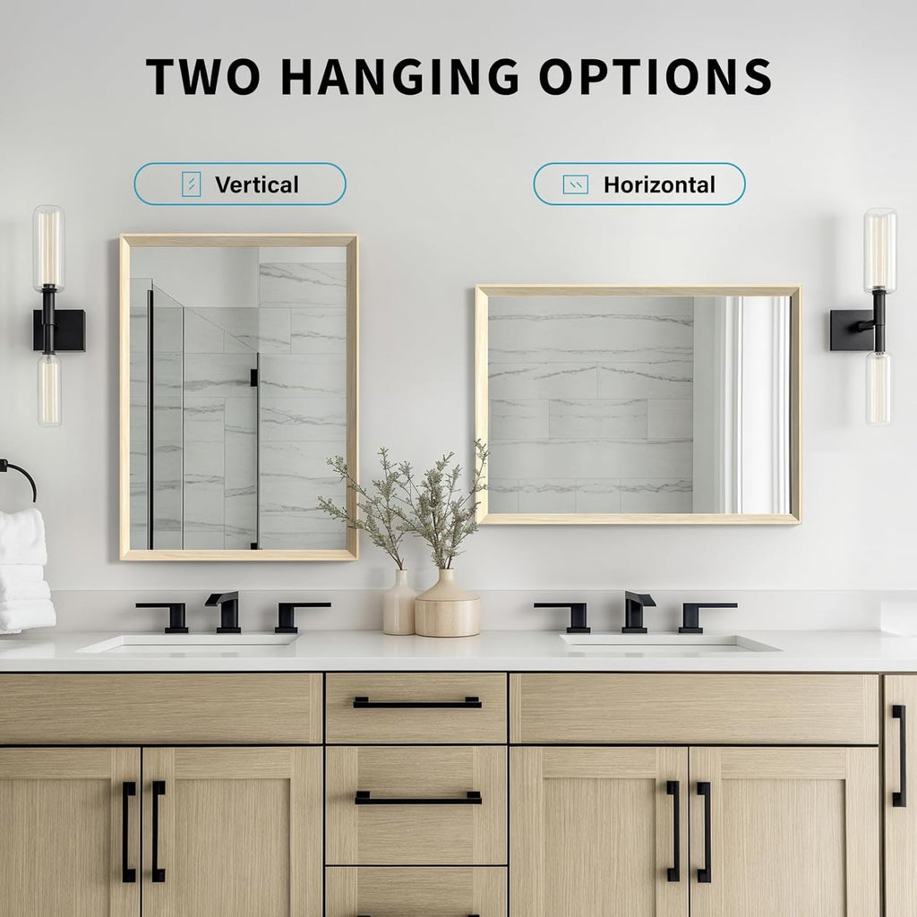 Framed Farmhouse Gold Wall Mirror — 30" - View 9